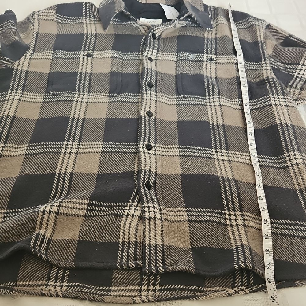 American Eagle Outfitters Black and Tan Plaid Shirt - Picture 10 of 16